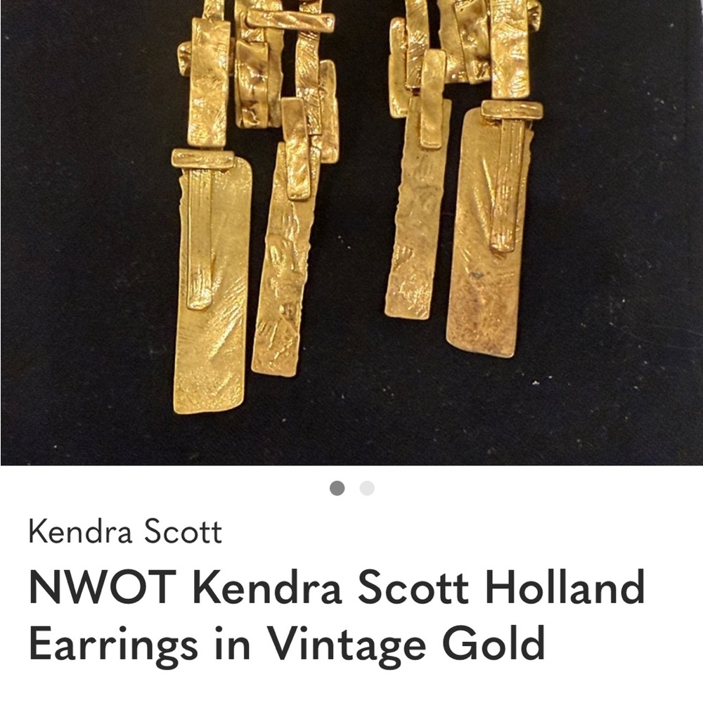 Kendra Scott Textured Gold Multi-Bar Dangle Earrings